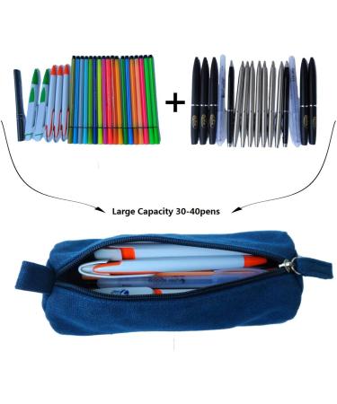Enyuwlcm Heavy Canvas Stationery Portable Simple Pencil Bag and Practical Durable Compact Zipper Pencil Case 1 Pack Blue - Buy Online on GoSupps.com