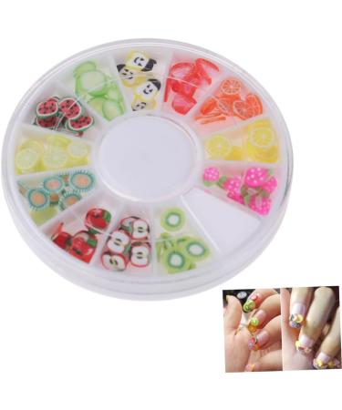 Healeved 12 nail art tools manicure tool fruit manicure DIY decoration for nail boxed accessories Manicure tools nail beauty accessories Soft pottery drill disc polymer clay - Buy Online on GoSupps.com