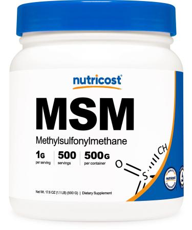 Nutricost Pure MSM Powder 500 Grams (Methylsulfonylmethane) 1.10 Pound (Pack of 1)