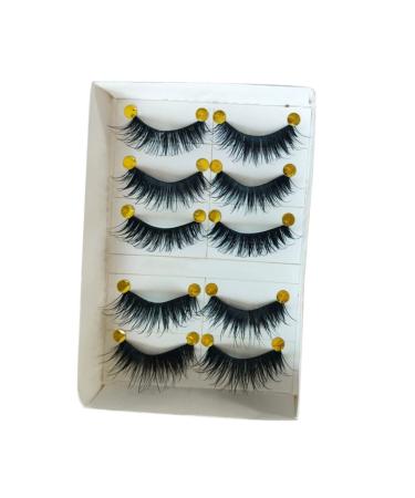 Housoutil 5 Pairs False Eyelashes False Lashes Banana Hair Claw Clips Pink Makeup Eyelashes Elf Eyebrow Pencil Fake Eyelashes Tape Dispenser Natural False Magnetic Cotton Thread 3d