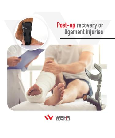 WEHR MalleoCare Step Ankle Brace - Universal Size Adjustable Stabilizer for Post-Op & Ligament Support - Comfortable & Lightweight - Buy Online on GoSupps.com