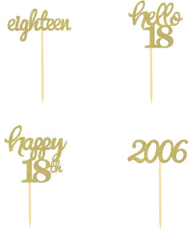 24 Glittery 18th Birthday Cupcake Toppers | 2006 Theme Cake Decoration for Boys | Party Accessories - Buy Online on GoSupps.com