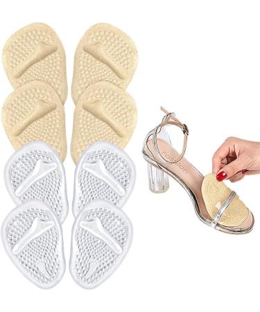 Premium Metatarsal Pads for Women - Silicone Ball of Foot Cushion Inserts | All-Day Pain Relief | Light Yellow & Transparent - Buy Online on GoSupps.com