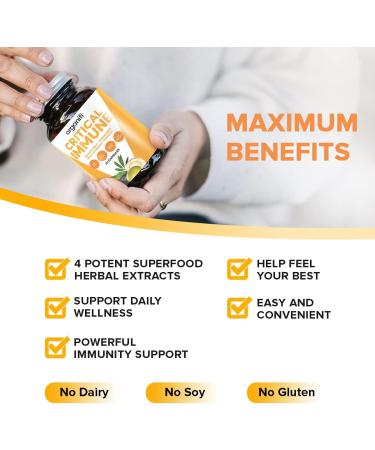 Organifi Green Juice Superfood Powder & Critical Immune Bundle - 30 Servings - Vitamin C Detox Cleanse & Immunity Support - Gluten Free Vegan - Buy Online on GoSupps.com