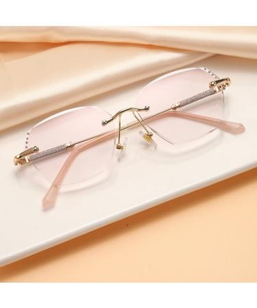 Women's Fashion Rimless Blue Light Blocking Reading Glasses Tinted Lenses Computer Readers Anti Glare Glasses(Couleur:Silver Grandeur:1.5x) - Buy Online on GoSupps.com