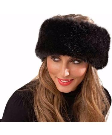 Morechioce Faux Fur Winter Headband for Women - Chic Ear Warmer for Outdoor Skiing & Festive Looks | Black - Buy Online on GoSupps.com