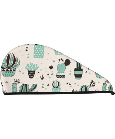 Super Absorbent Cactus Hair Towel Wrap for Women | Quick Dry Coral Velvet Microfiber for Long Curly & Thick Hair - Buy Online on GoSupps.com