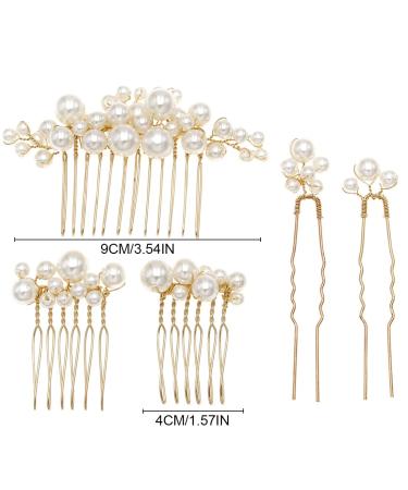 LEDSHLIU Elegant Handmade Hair Clips - 5 Piece Pearl Hair Accessories for Ladies & Girls - Buy Online on GoSupps.com