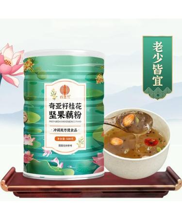 Chia Seed Sweet Scented Osmanthus Nut and Lotus Root Powder Soup Instant Brewed Meal Replacement Porridge Brewed Nut Lotus Root Starch Soup Nutritious and Healthy Breakfast (3 can) - Buy Online on GoSupps.com