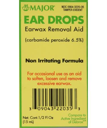MAJOR Ear Drops 0.5oz - Earwax Removal Aid with 6.5% Carbamide Peroxide - Made in USA - Buy Online on GoSupps.com