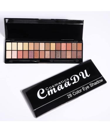 MEIBANFA 28 Color Eye Shadow Palette - Matte Shiny Waterproof Makeup with Mirror Brush - Buy Online on GoSupps.com