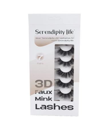 3D Faux Mink Fluffy Eyelashes - 7 Pairs Thick Wispy Long Extension 15-19mm - Reusable Serendipity Life Lashes - Buy Online on GoSupps.com