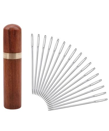 Leather Big Eye Needles, 20Pieces Leather Needles Large Eye Needles Blunt Needle with Sewing Needle Case for