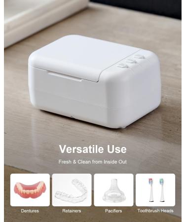 CO-Z Denture Cleaner 200ml - Compact Ultrasonic Retainer Cleaner with U-VC Light | 2 Timer Settings for Dental, Jewelry, Razor - Professional Grade - Buy Online on GoSupps.com