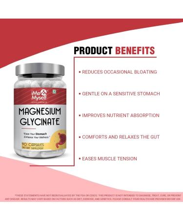 iMeMyself Magnesium Glycinate 90 Capsules | High Absorption Formula for Muscle Support and Relaxation - Buy Online on GoSupps.com