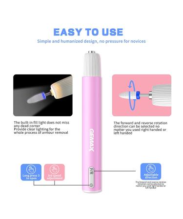 Pink Cordless Nail Drill & Electric File Set - Professional Portable Nail Filer Machine - Buy Online on GoSupps.com