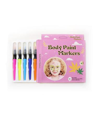 Face Paint Temporary Tattoo Markers - 8 Colors Body Pen Kit | Skin Safe Fine Tip Tattoos for Kids Women & Men - International Shipping Available - Buy Online on GoSupps.com