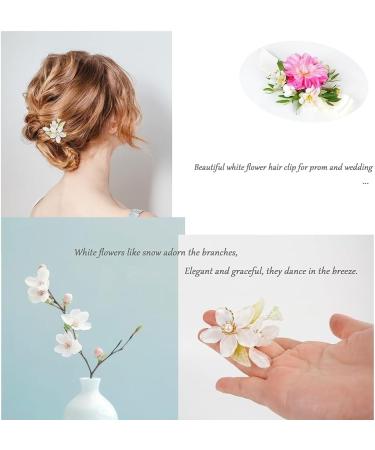 Elegant white flower hair clip for women decorative hair clips in the appearance of white magnolia flowers small hair accessories for prom and wedding - Buy Online on GoSupps.com