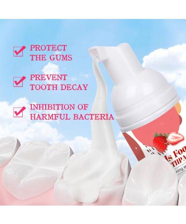 Foam Toothpaste Kids with Fruit Flavor Kids Foam Toothpaste with Low Fluoride Foaming Toothpaste and Mouthwash for Dental Care for Children 3 and Up (Strawberry) - Buy Online on GoSupps.com