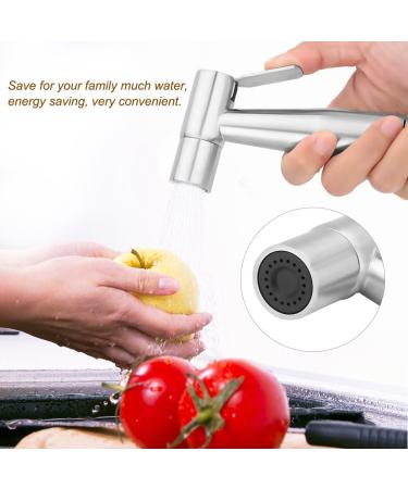 Stainless Steel Bidet Sprayer Set - 3 Piece Handheld Bidet Spray Shower & Hose Holder - Durable & Adjustable - Buy Online on GoSupps.com