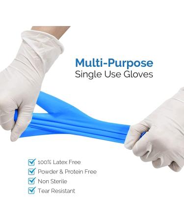 Disposable Vinyl Exam Gloves 100Pcs XL - Powder Free, Latex Free, Non-Sterile - Blue - X-Large Size | For Cleaning, Food Service, All Purposes | Pack of 100 - Buy Online on GoSupps.com