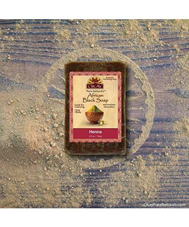 OKAY Pure Naturals African Black Soap Henna 5.5oz - Natural Skin & Hair Care - Buy Online on GoSupps.com
