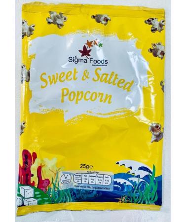 Sweet & Salty Popcorn 35 Packs of 25g Natural Sea Salt and British Sugar Seasoning Vegetarian Vegan Gluten-Free Savoury Healthy Snacks GMO-Free Hand-Popped Corn - Buy Online on GoSupps.com
