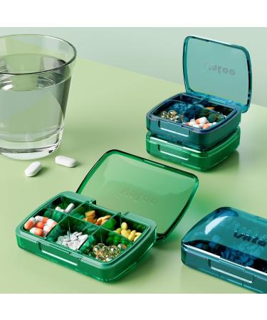 Portable Blue Pill Box with 6 Compartments - Moisture-Proof Organizer for Medication & Supplements - Buy Online on GoSupps.com