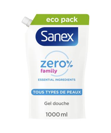 Eco Refill Moisturizing Shower Gel Sanex Zero 0% Essential Family 1 L
