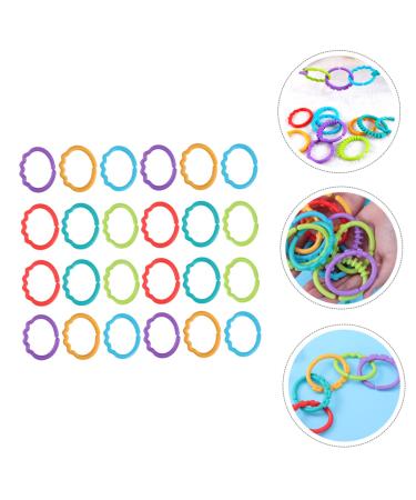 SAFIGLE 72pcs Infant Grabbing & Teething Toys | Colorful Hand Hold Rings for Calming and Pacifying | Molar Ring and Wristband Set - Buy Online on GoSupps.com