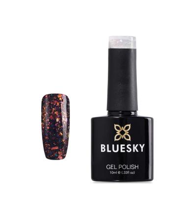 Bluesky Galaxy Chameleon GLITTER Flakes GALAXY 04 Nail Gel Polish UV LED Soak Off 10ml A Clear Gel with Chameleon Flakes A Black Gel Is Used as the first coat for the Effect in Picture SPECIAL PRICE