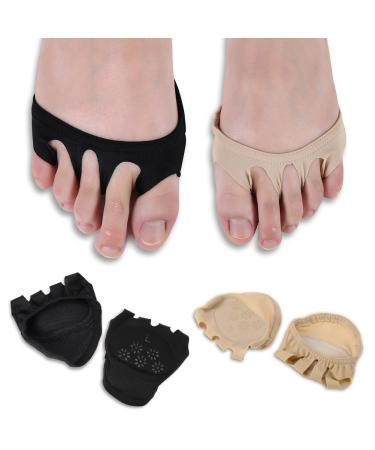 Balf ball cushion with gel forefoot midfoot bone pain relief absorba insoles pads pillow for fingers support support 1 pair (black+colors skin)