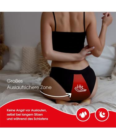 Relixa Period Underwear for Heavy Bleeding - 3 Pack Bamboo Hipsters for Women & Girls (XS-6XL) - Black Blue & Beige Menstrual Underwear - Buy Online on GoSupps.com