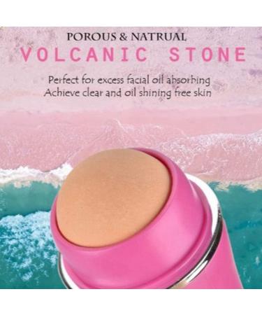 RIYAN Face Oil Absorbing Roller Volcanic Stone Blemish Remover Face Oil Removing Rolling Stick Ball Pink - Buy Online on GoSupps.com