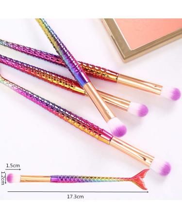 Cheeroyal Mermaid Fish Tail Eyeshadow Brush - Rainbow Makeup Brush for Contour Foundation & Blush (1 Piece) - Buy Online on GoSupps.com