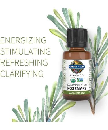 Garden of Life 100% Organic Rosemary Essential Oil - 15ml | Pure, Undiluted, Non-GMO for Diffuser & Aromatherapy - Buy Online on GoSupps.com