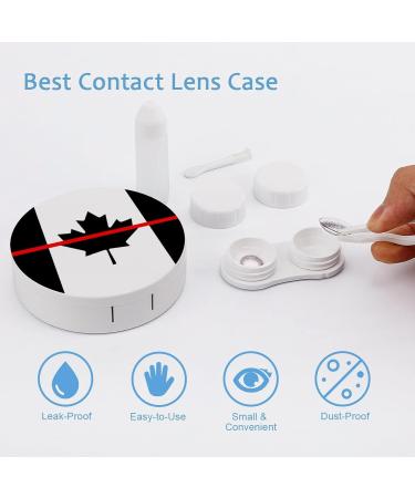 Firefighters Red Line Canada Round Case For Contact Lens Kit Storage Box with Mirror Printed - Buy Online on GoSupps.com