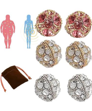 JIAWEIIY Dorina Ear Acupressure Magnetherapy Earrings 2/3Pairs Dorina Earrings Weight Loss Magnetic Earrings Ear Acupressure Earring (D)