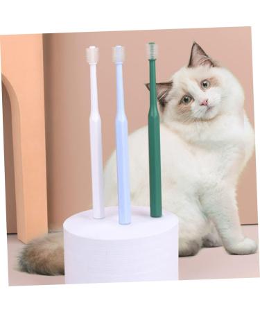 SEWOART 4pcs Toothbrush Plaque off Cats Cat Toothpaste and Brush Kit Kitten Supplies Pet Accessory Plastic - Buy Online on GoSupps.com