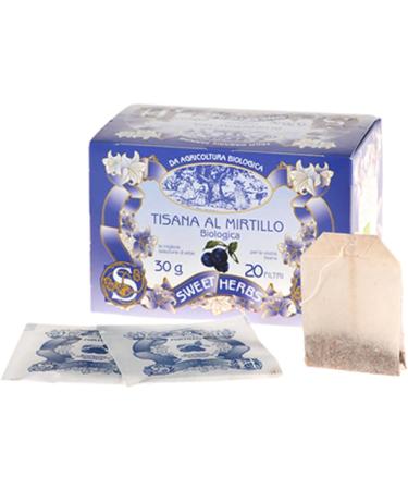  Apicoltura Brezzo Sweet Herbs | Blueberry Herbal Tea | Organic Blueberry Infusion Antioxidant and Draining - 20 Individually Filtered Tea Bags (30g) - Buy Online on GoSupps.com