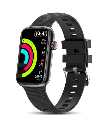 YoYoFit Health and Fitness Tracker with 24/7 Heart Rate, Blood Pressure, Blood Oxygen SpO2, Step & Sleep Tracking, 7+ Days Battery, IP68 Waterproof Activity Trackers and Smart Watches for Women Men Black