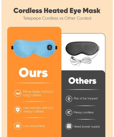 Heated Eye Mask for Dry Eyes | Cordless Warm Compress for Styes & Blepharitis | 3 Temperature Settings | Washable & Rechargeable | Perfect Gift (Blue - Buy Online on GoSupps.com
