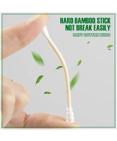 Nuduko Bamboo Cotton Swabs 500 Count | 100% Compostable & Organic | Eco-Friendly Biodegradable Wooden Cotton Buds | Plastic-Free Spiral/Round Head | 500 Pack - Buy Online on GoSupps.com