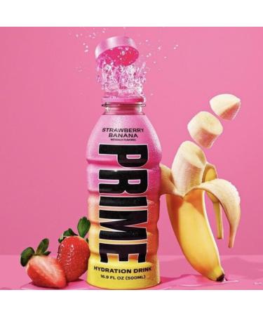 Prime Hydration Strawberry Banana 500ml Logan Paul & KSI American Prime Drink - Limited Edition - Buy Online on GoSupps.com
