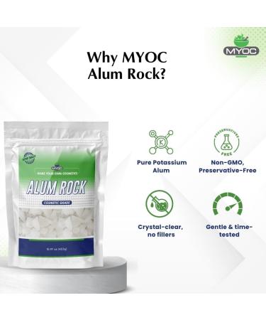  MYOC Alum Stone | Natural cosmetic-grade potassium alum crystals for DIY skincare deodorants aftershave and more 453 g - Buy Online on GoSupps.com