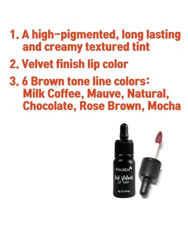 Buy Set of 6 Nabi Ink Velvet Lip Tint - Liquid Lip Stain in Brown Tones | International Shipping Available - Buy Online on GoSupps.com