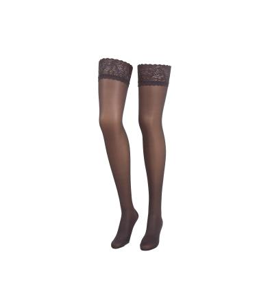 Compressana Calypso 140 The fine -knit support stockings with lace ligament - effective support effect with approx. 15-18 mmHg compression (support class 3) - almost eye -to -eye fine and smooth stitch image - thigh stockings with adhesive tape - size II 