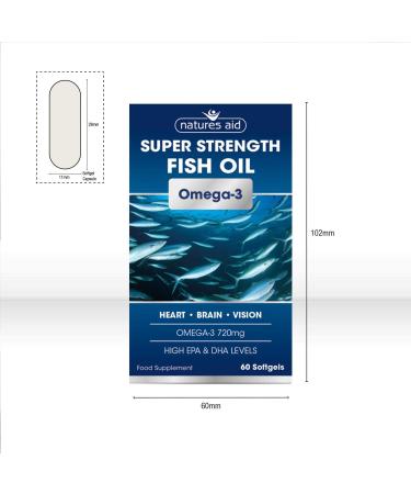 Natures Aid Super Strength Omega-3 Fish Oil Softgels - 60 Count (Pack of 1) - Buy Online on GoSupps.com