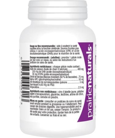 Prairie Naturals Neuro Force with PQQ Bacopa and Alpha GPC Softgel - 60 Count Unflavored 60 count (Pack of 1) - Buy Online on GoSupps.com