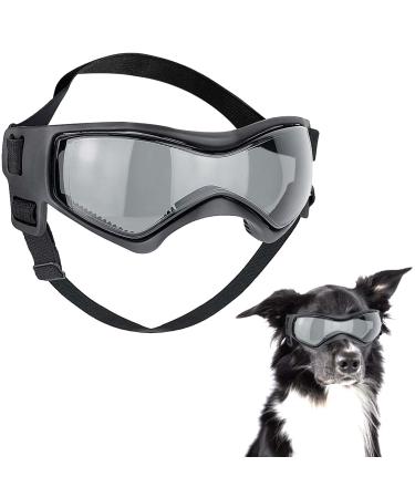 Dog glasses sunglasses for dogs anti-UV waterproof windproof adjustable sunglasses fashion safety glasses Suitable for small and medium-sized dogs (black)